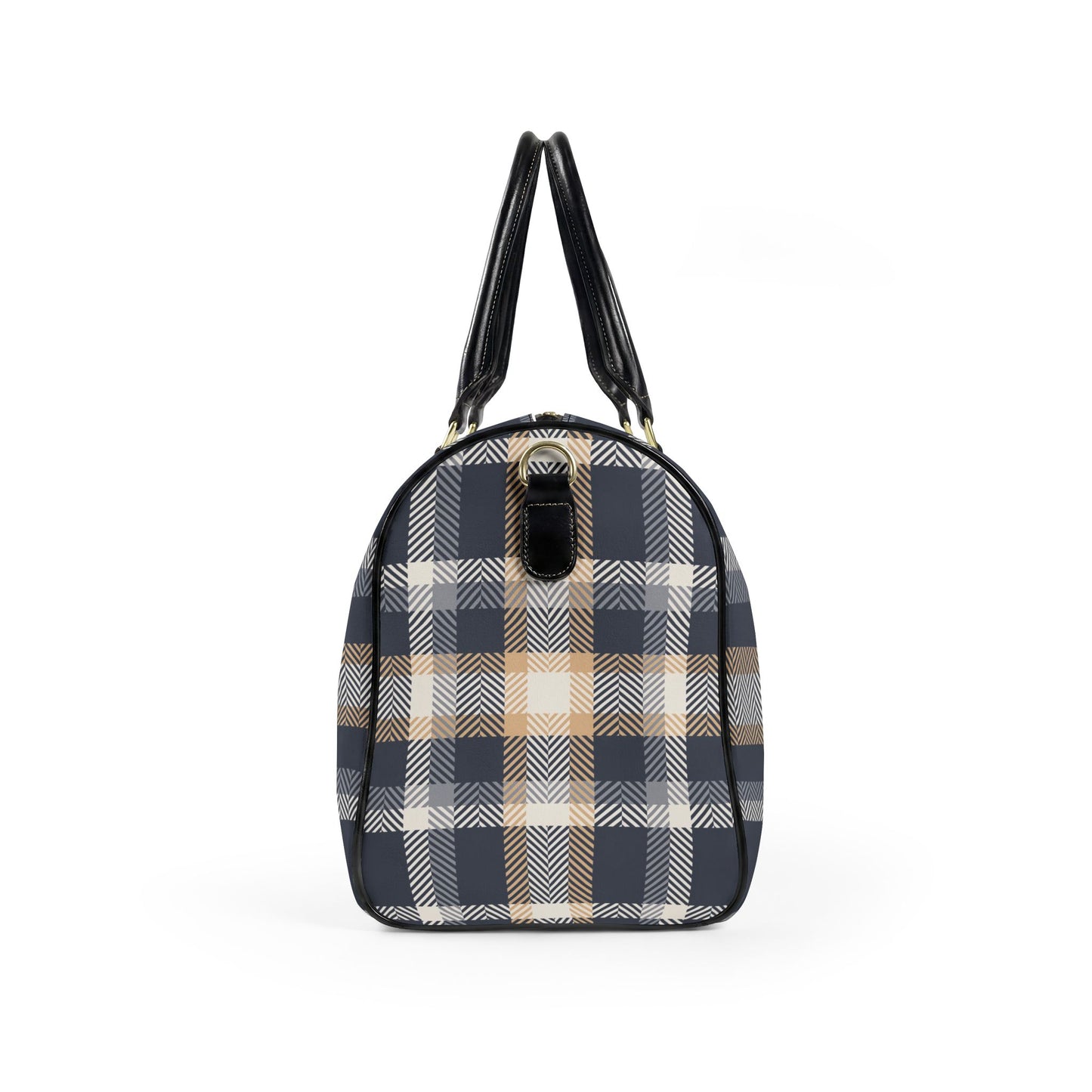 Gold and Blue Vegan Leather Travel Bag — Weekend Duffle