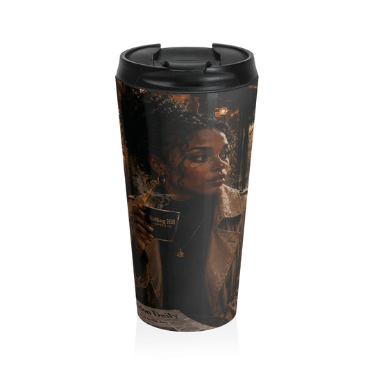 London Coffeehouse Travel Tumbler | Cozy Café Art Coffee Mug — Chic Coffee Tumbler for Commuters