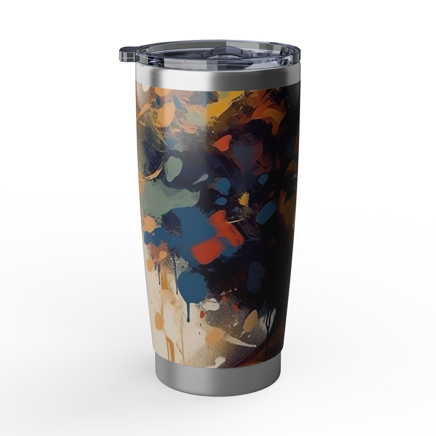 Black Woman Art Stainless Steel Tumbler | Afro Portrait Travel Mug | Insulated Coffee Cup with Bold Artwork