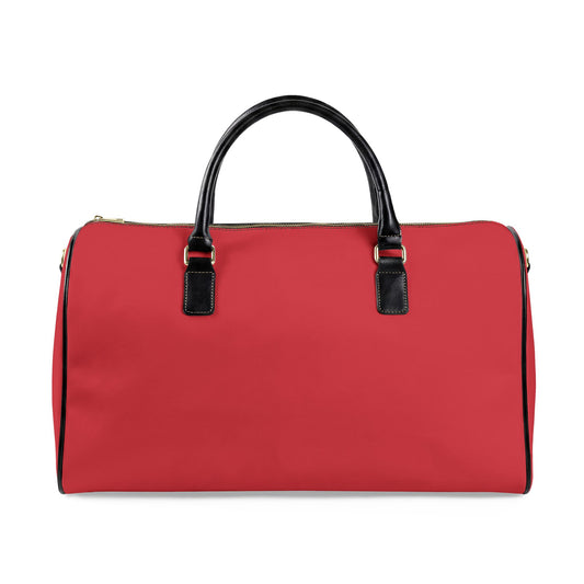 Red Leather Travel Bag — Weekend Duffle