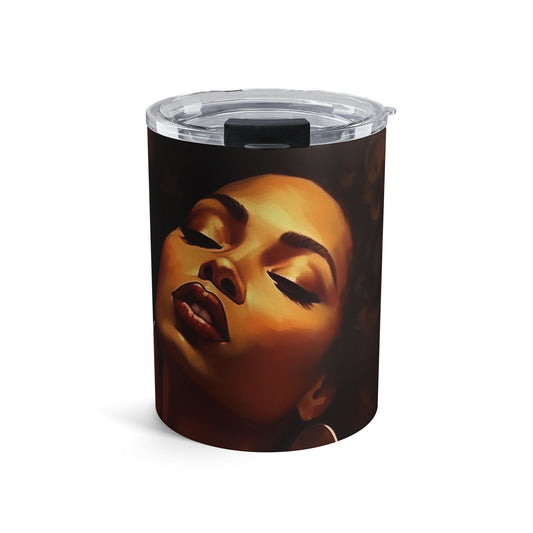 10oz Art Tumbler — Afrocentric Colorful Portrait Travel Mug