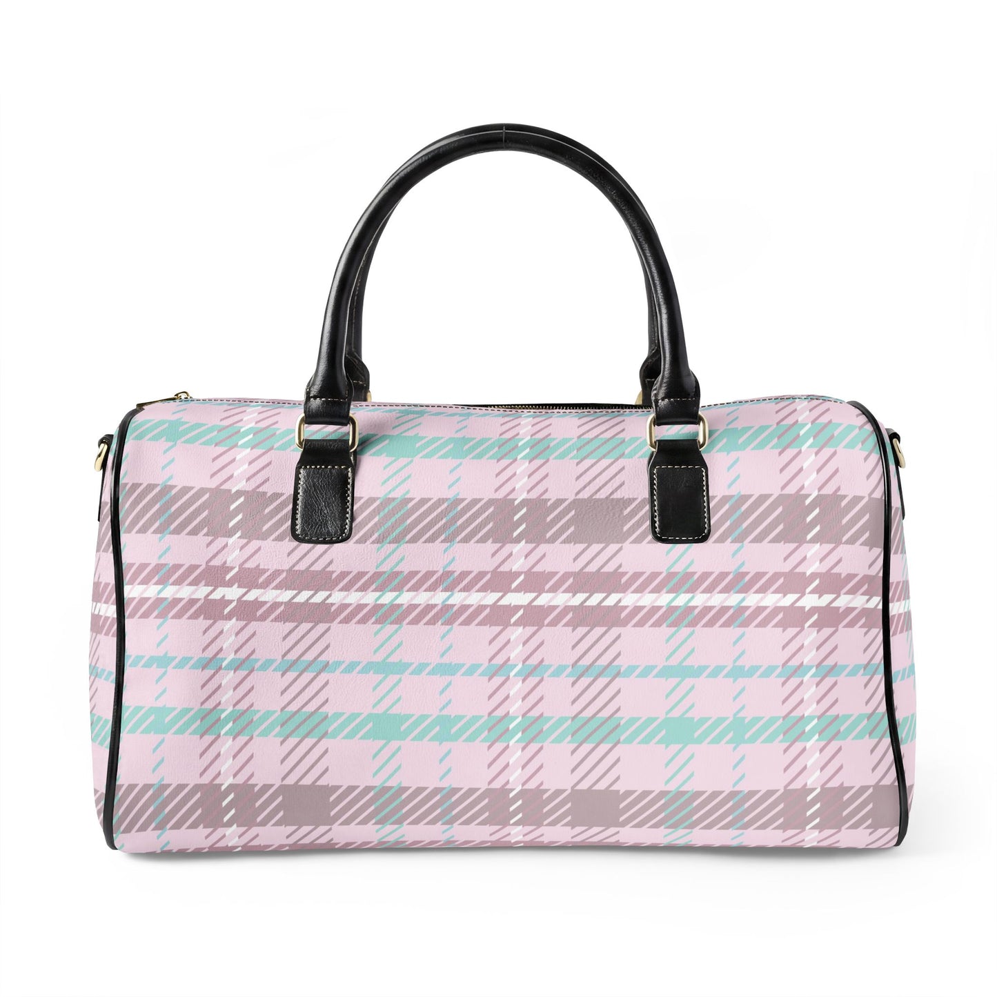 Pink Plaid Weekender Bag | Stylish Carry-On Travel Duffel for Women