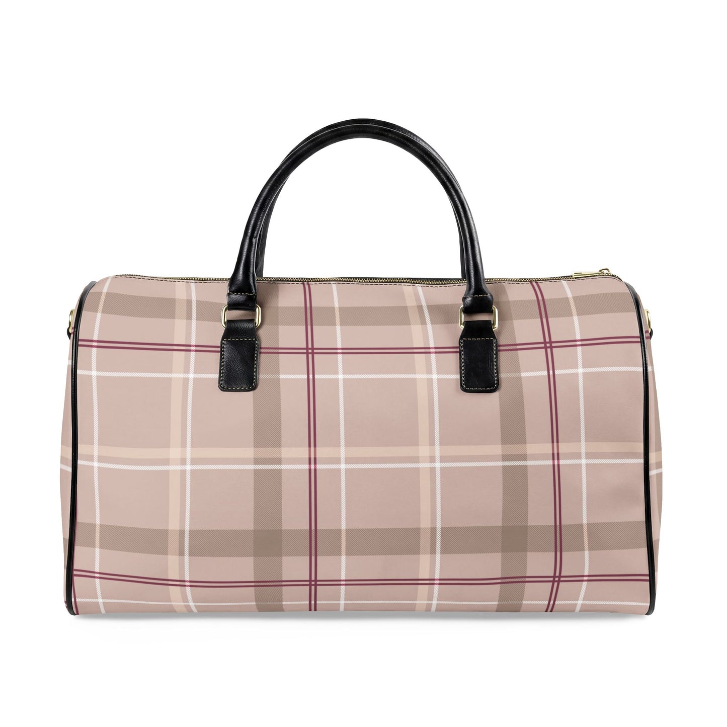 Signature Plaid Vegan Leather Travel Bag — Weekend Duffle