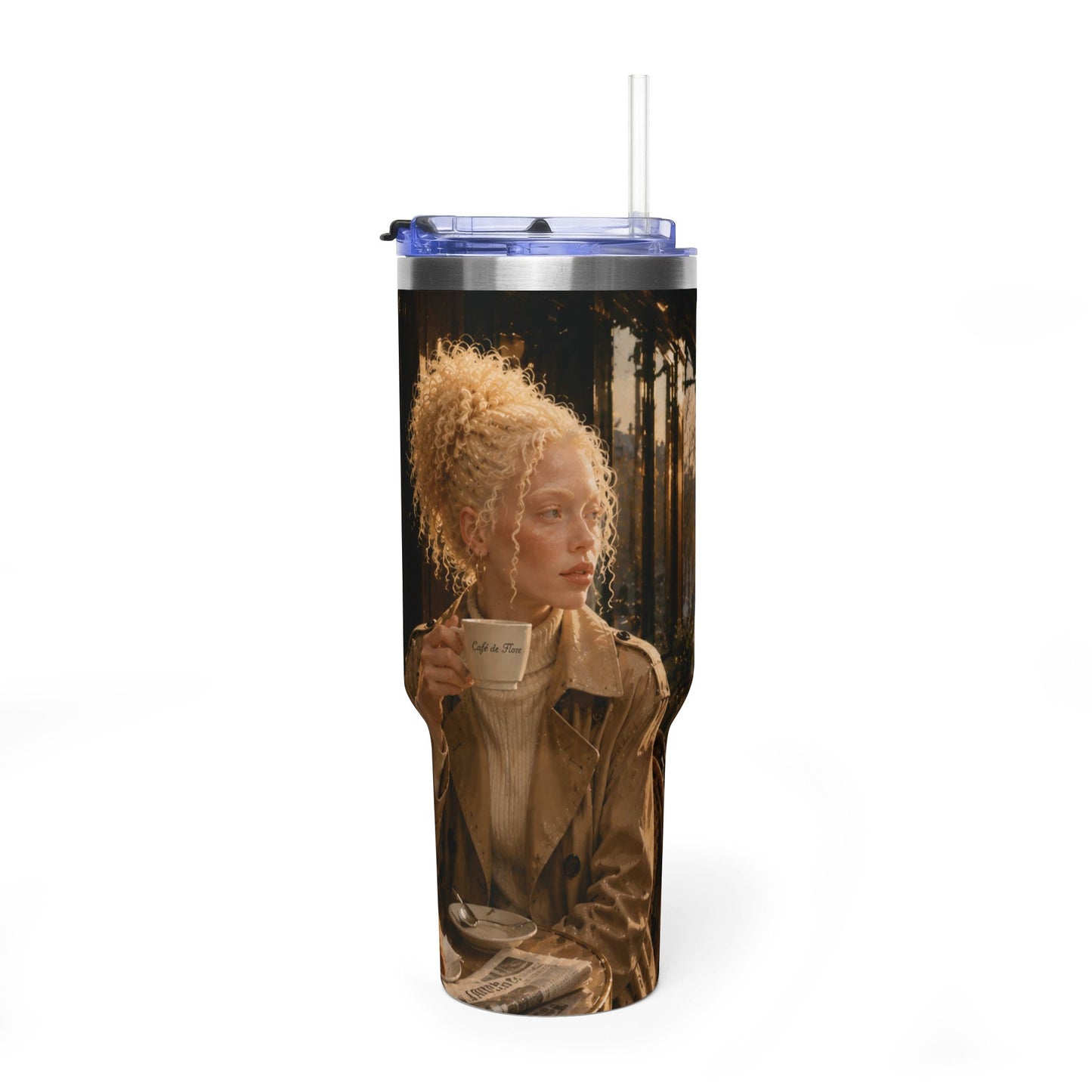 Postcards and Passports 40 oz Stainless Steel Tumbler - Water Bottle