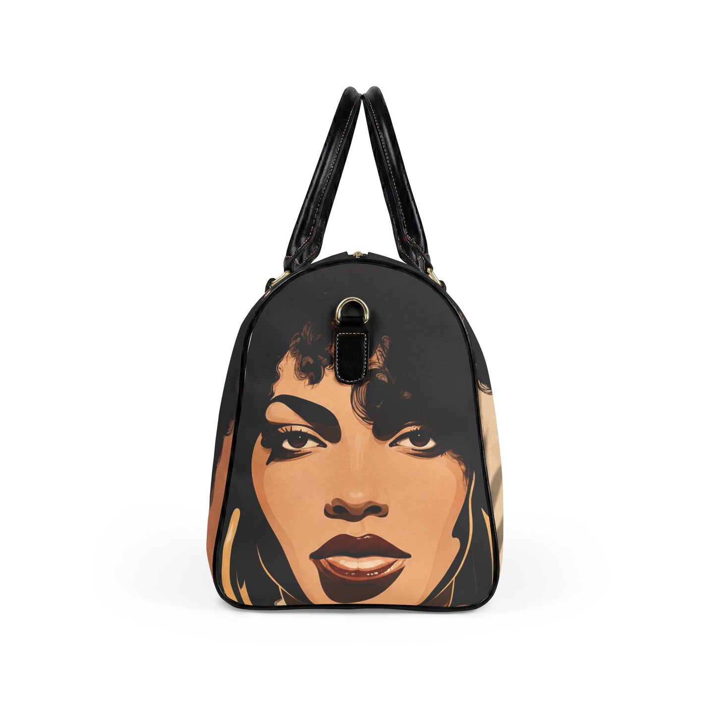 Afro Art Travel Bag | Vegan Leather Weekender Duffel with Statement Print (Carry-On, Gym, Overnight Bag)