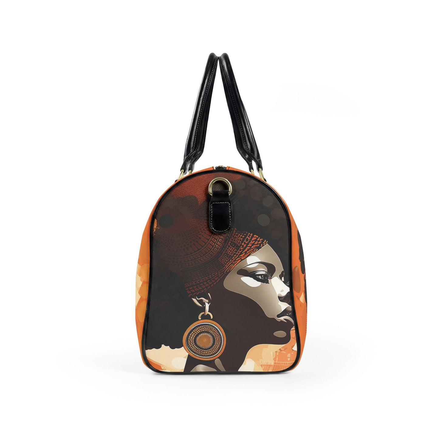 Afro Art Travel Bag | Vegan Leather Weekender Duffel with Statement Print (Carry-On, Gym, Overnight Bag)