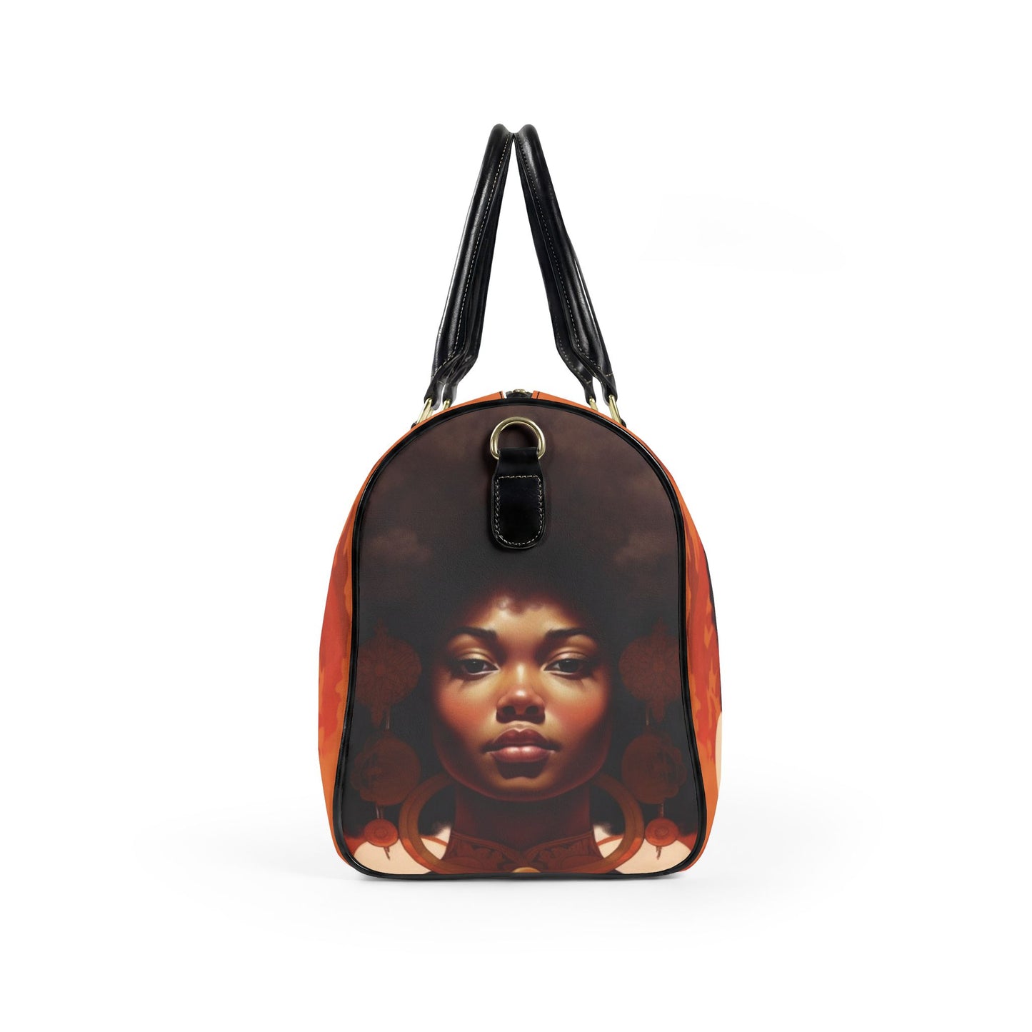 Afro Art Travel Bag | Vegan Leather Weekender Duffel with Statement Print (Carry-On, Gym, Overnight Bag)
