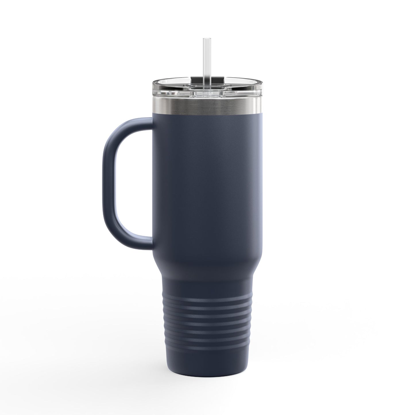 Insulated Travel Mug 40oz – 'in my own lane.' Red Stainless Tumbler with Straw & Handle