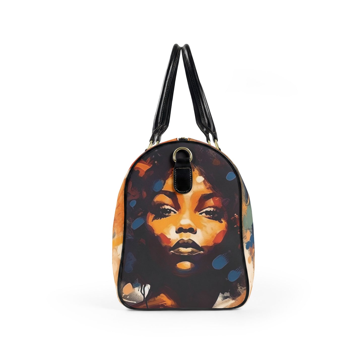 Afro Art Travel Bag | Vegan Leather Weekender Duffel with Statement Print (Carry-On, Gym, Overnight Bag)