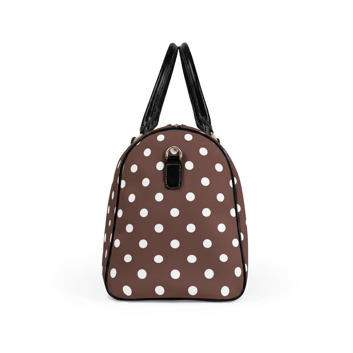 Brown Polka Dot Weekender Bag | Chic Overnight Travel Duffel | Minimalist Retro Travel Bag for Women