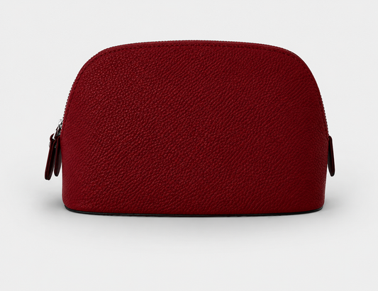 Handcrafted Leather Makeup Bag | Nappa Leather Cosmetic Pouch | Luxury Travel