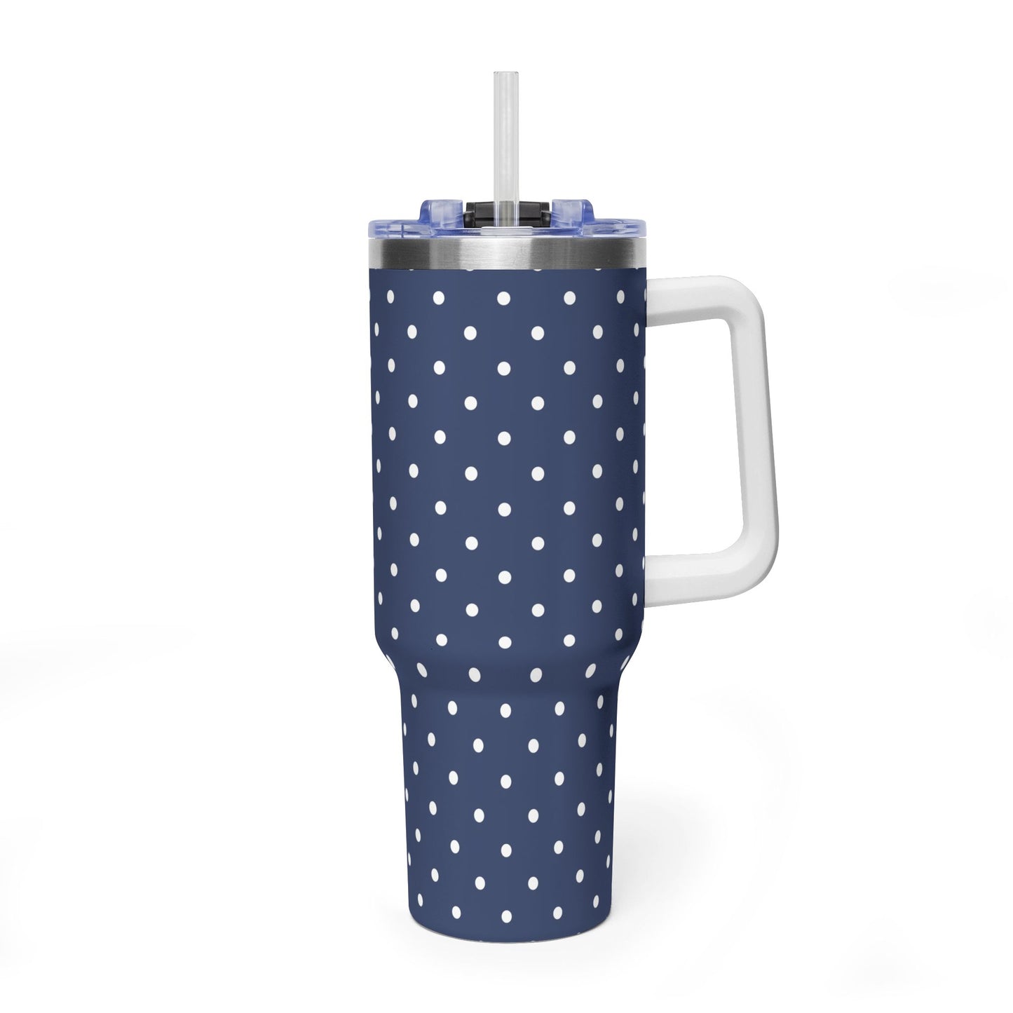 40 oz Stainless Steel Tumbler with Straw & Handle