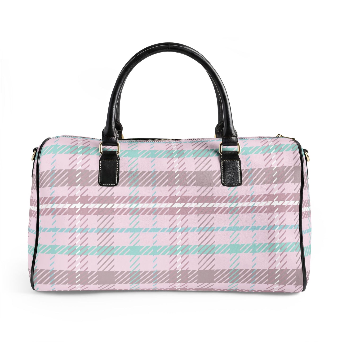 Pink Plaid Weekender Bag | Stylish Carry-On Travel Duffel for Women