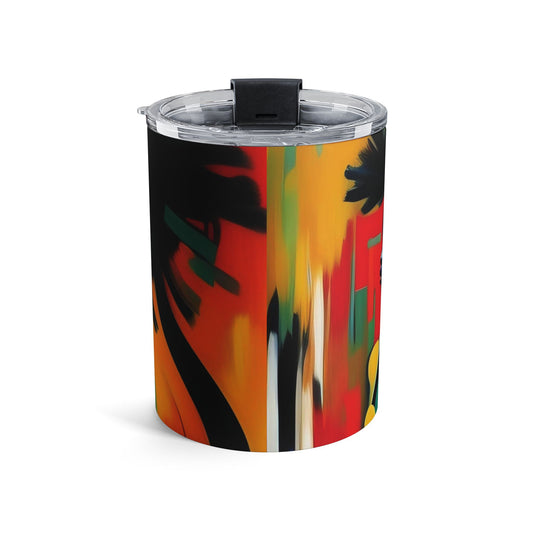 10oz Art Tumbler — Afrocentric Colorful Portrait Travel Mug