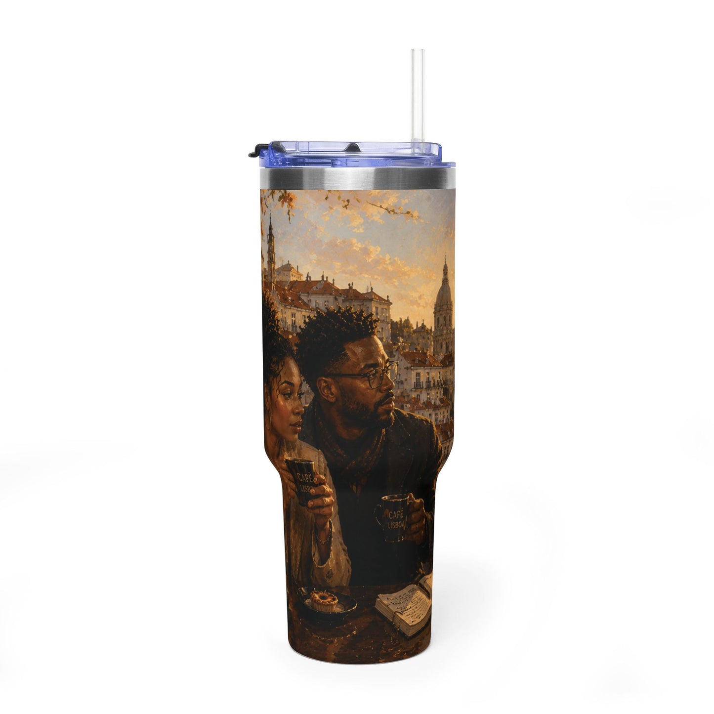 Postcards and Passports 40 oz Stainless Steel Tumbler - Water Bottle
