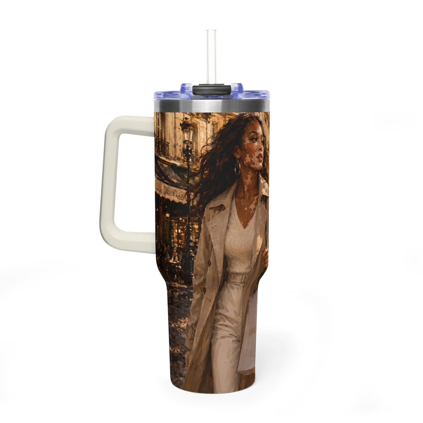 Postcards and Passports 40 oz Stainless Steel Tumbler - Water Bottle