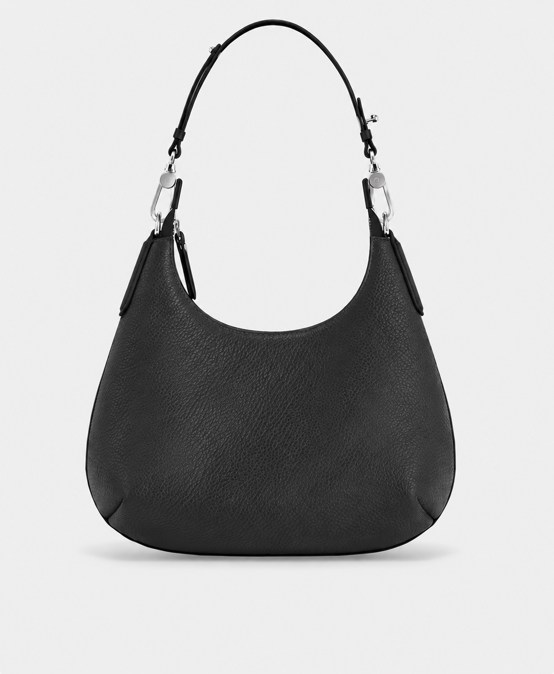 Mini Charcoal Genuine Nappa Leather Hobo Bag | Soft Slouch Shoulder Purse for Every