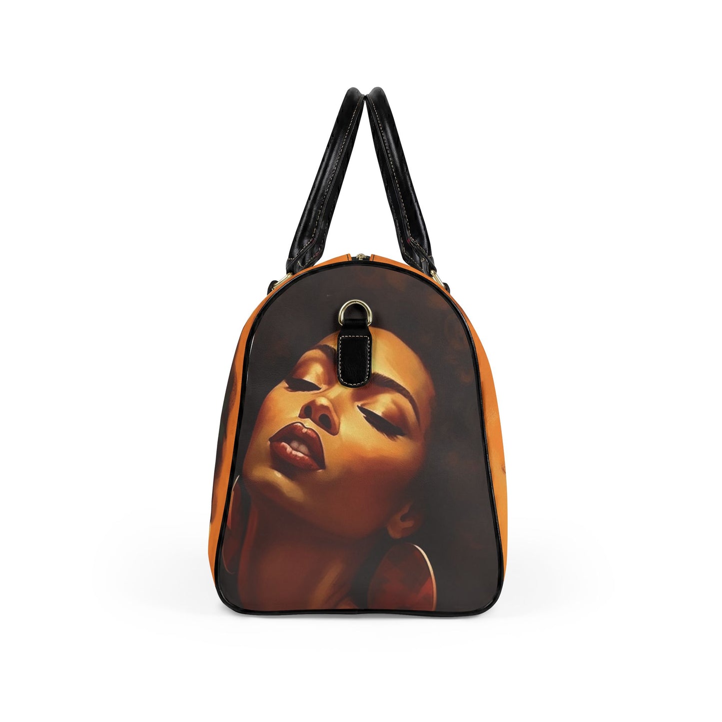 Afro Art Travel Bag | Vegan Leather Weekender Duffel with Statement Print (Carry-On, Gym, Overnight Bag)