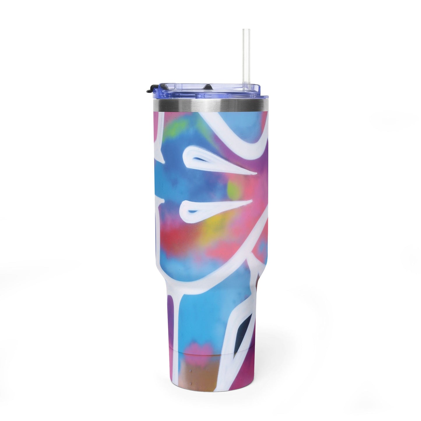 40 oz. Swirl Pattern Thermal Tumbler  Red Retro Abstract Travel Cup
