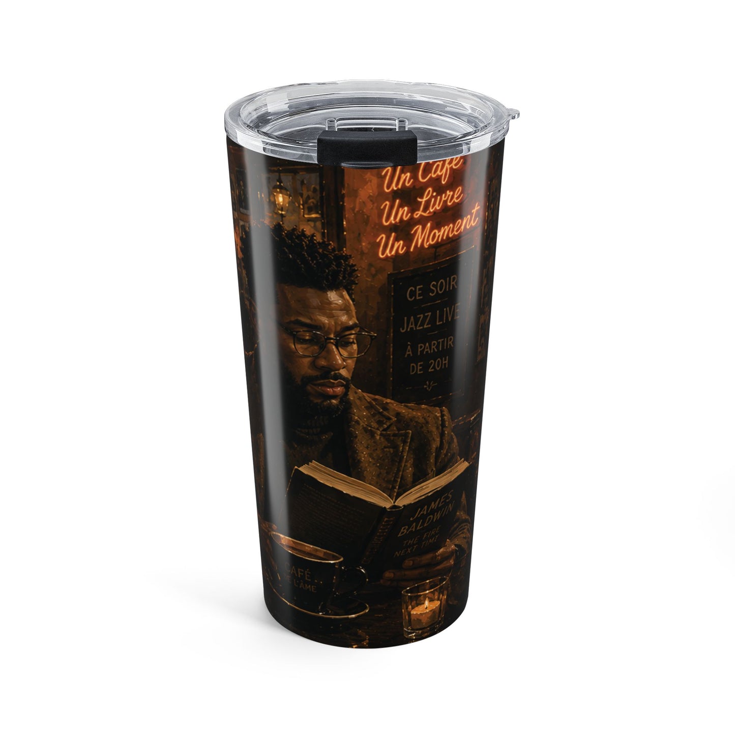 Postcards & Passports Collection – 20 oz Stainless Steel Tumbler — Cozy Autumn City Girl Travel Mug