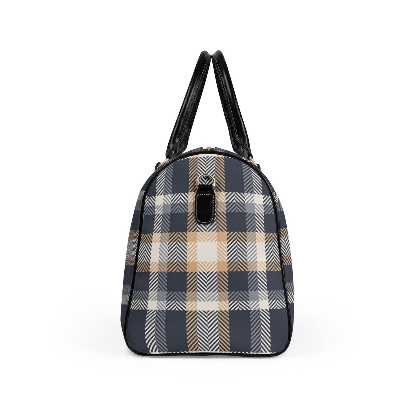 Gold and Blue Vegan Leather Travel Bag — Weekend Duffle