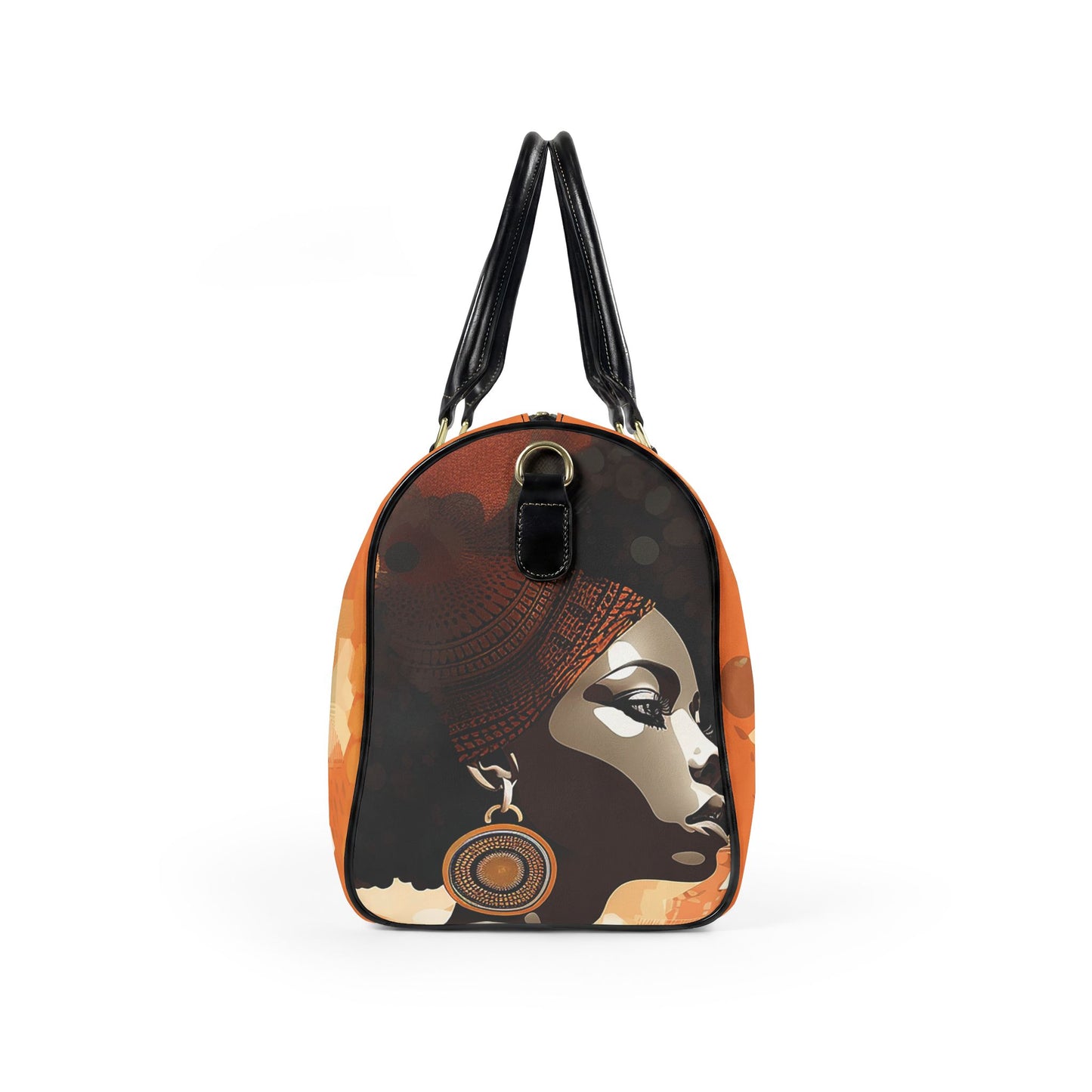 Afro Art Travel Bag | Vegan Leather Weekender Duffel with Statement Print (Carry-On, Gym, Overnight Bag)