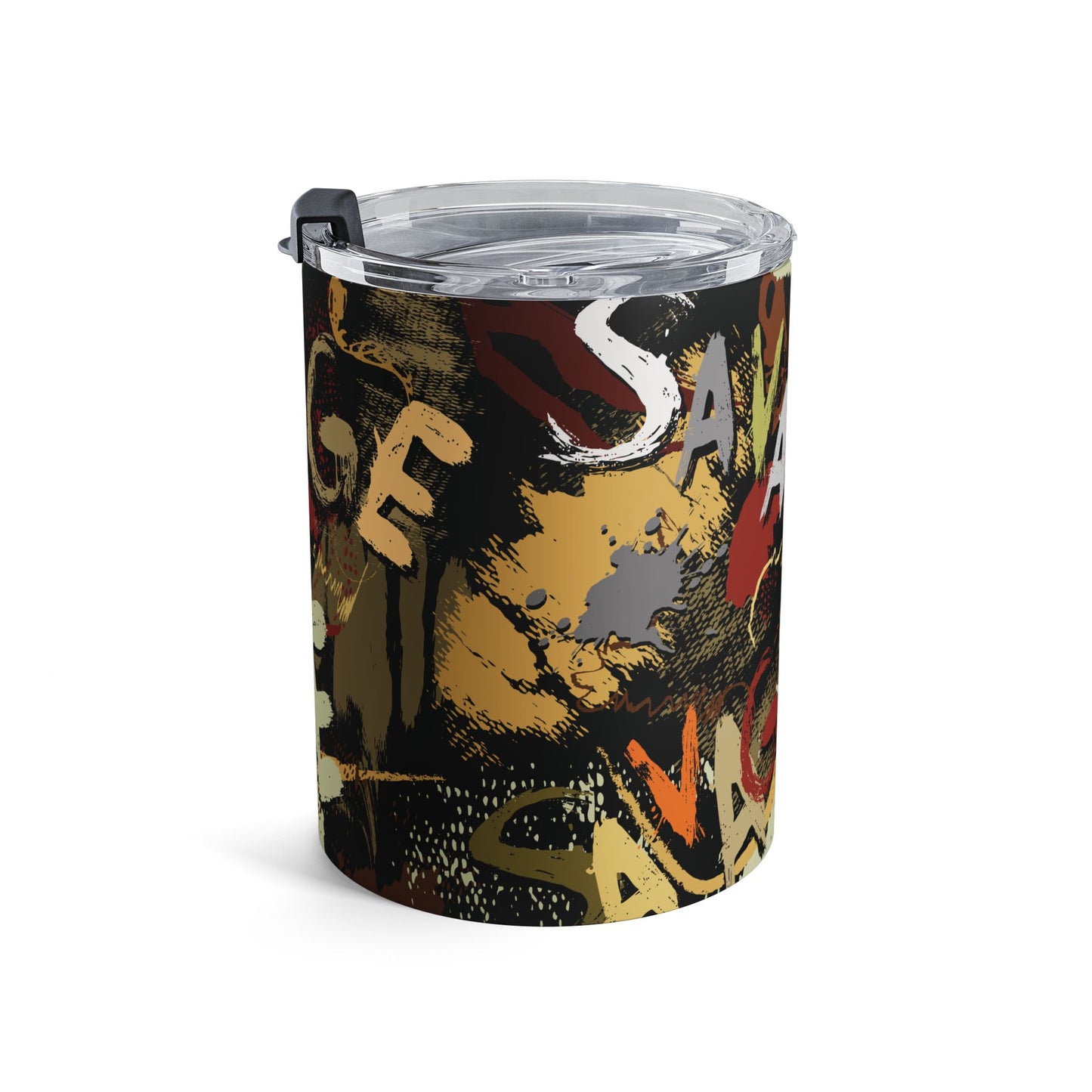 10oz Art Tumbler — Afrocentric Colorful Portrait Travel Mug