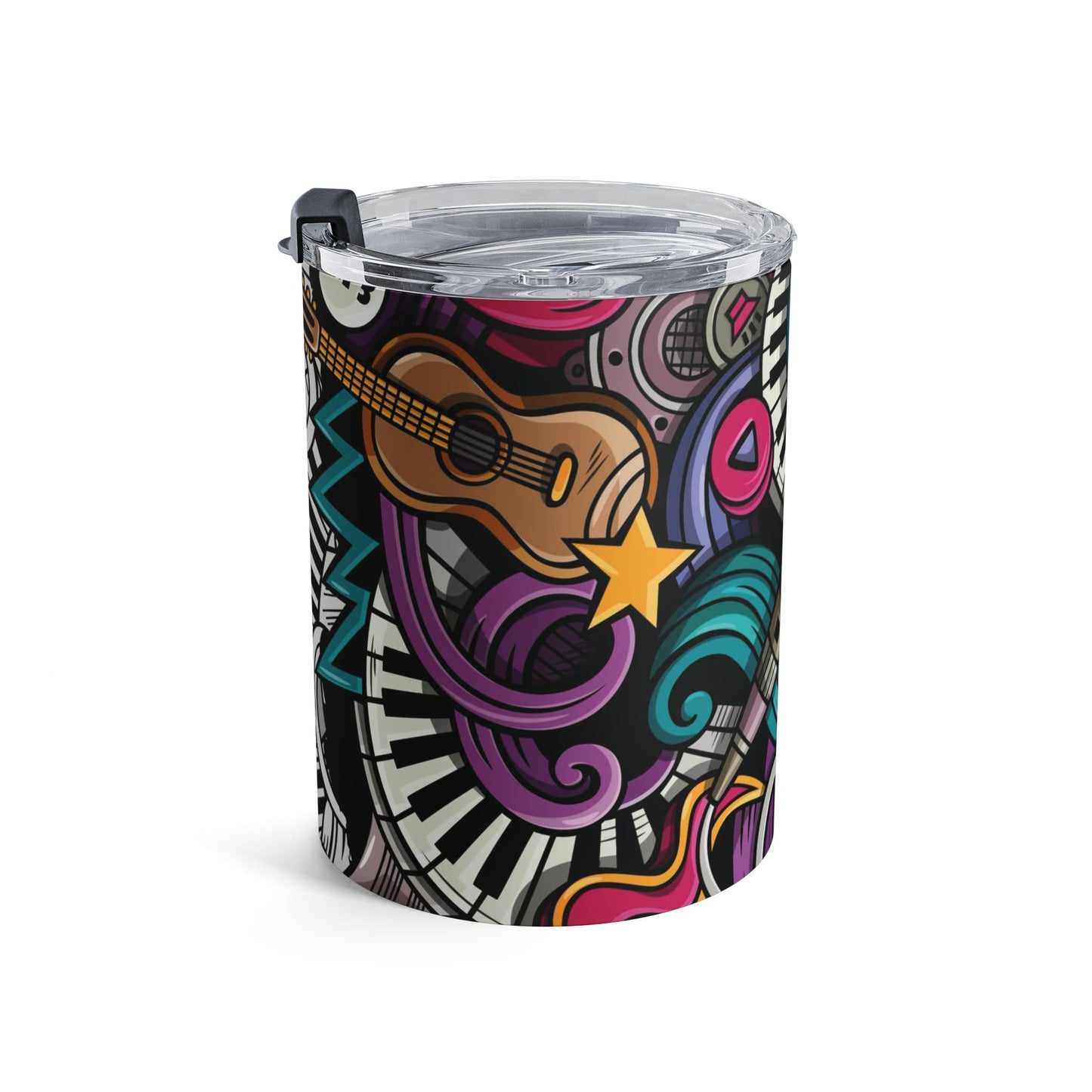 10oz Art Tumbler — Afrocentric Colorful Portrait Travel Mug