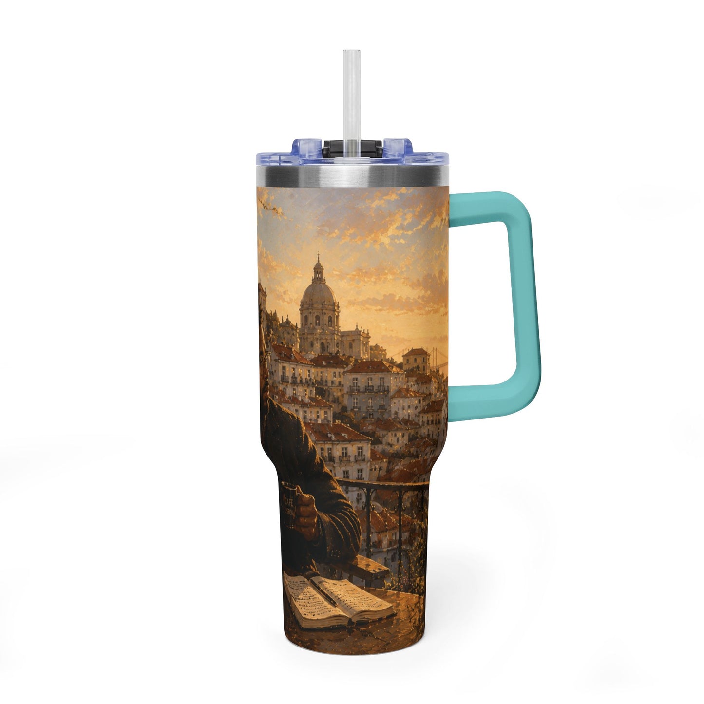 Postcards and Passports 40 oz Stainless Steel Tumbler - Water Bottle