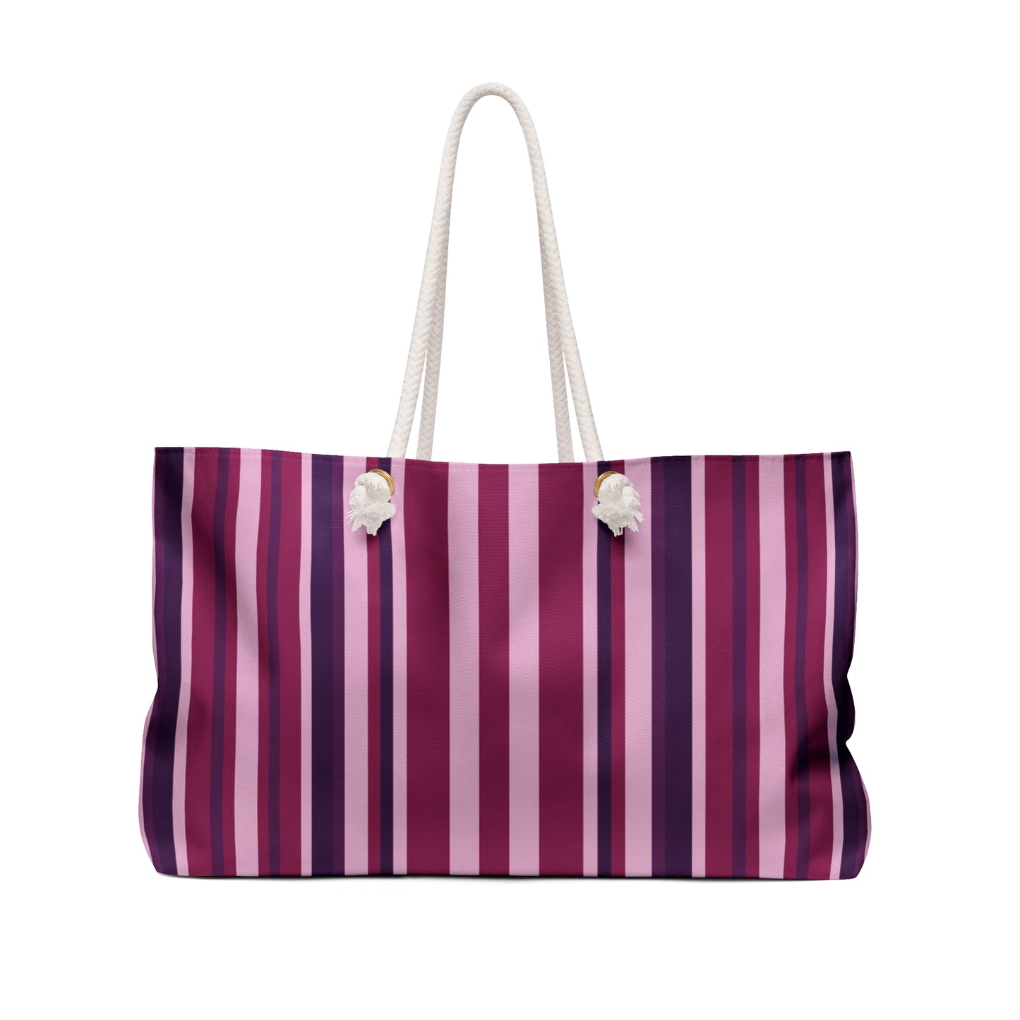 Pink and lilac striped Weekender Bag – Spacious Travel Tote for Weekend Getaways