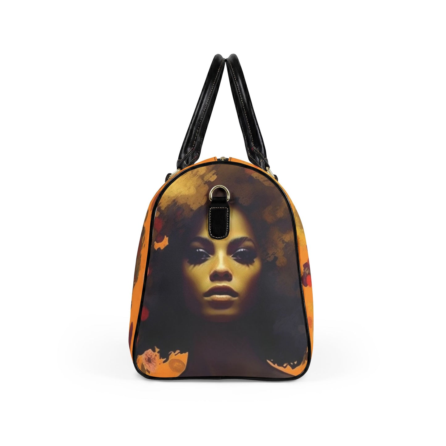 Afro Art Travel Bag | Vegan Leather Weekender Duffel with Statement Print (Carry-On, Gym, Overnight Bag)