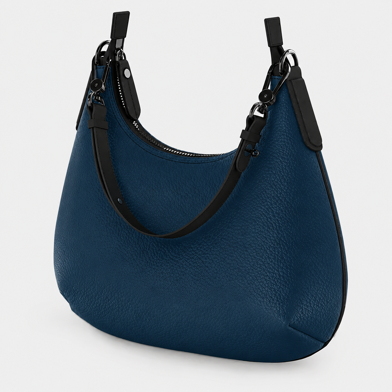 Mini Deep Navy Genuine Nappa Leather Hobo Bag | Soft Slouch Shoulder Purse for Every day style