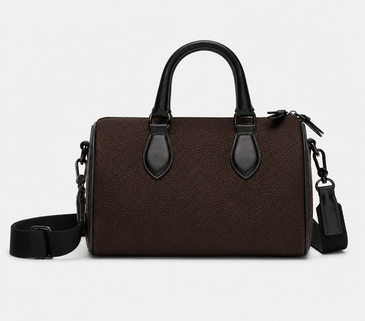 Mini Nappa Leather Barrel Bag | Custom Genuine Leather Mini Duffle Purse