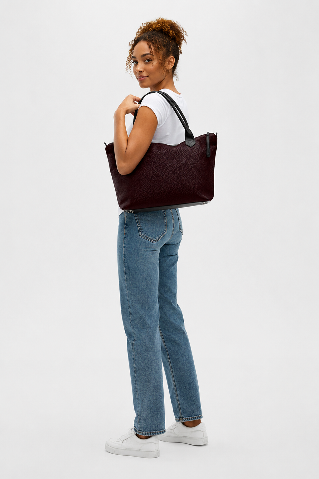 Luxury Leather Tote Bag for Women – Handmade Large Everyday Carryall with Real Leather Handles, Waterproof Lining & Interior Pockets