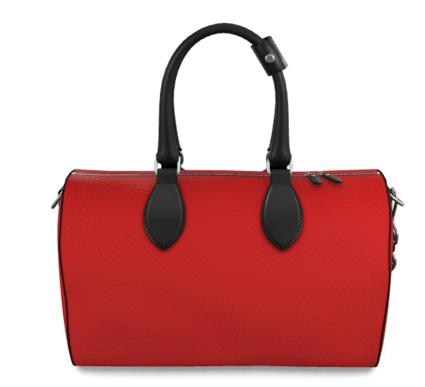Red Nappa Leather Barrel Duffle Bag | Luxury Textured Carry-On Weekender